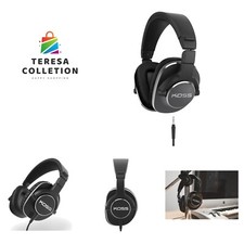 Lightweight Studio Headphones with Sound Isolation - Professional Black Design