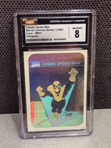 1990 Marvel Universe Holo COSMIC SPIDER-MAN #MH1 CGC 8 - Hologram Impel Series 1 - Picture 1 of 2