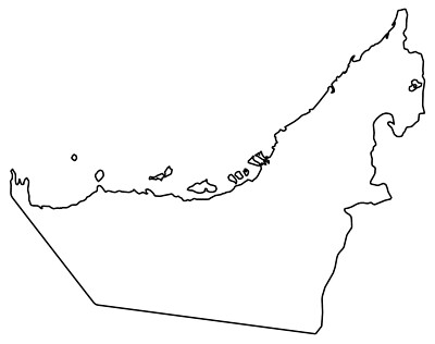 United Arab Emirates UAE Outline Map POSTER PICTURE PHOTO PRINT BANNER 13941