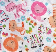 Changing Pad Cover, Zoo Animals  Zoo Cats, Flannel, Fits 32"x16" Contoured Pad
