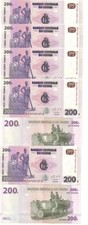 Congo DR _ 5 pcs х 200 Francs 2013 UNC P. 99b Lemberg-Zp