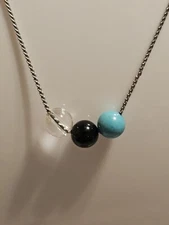 Silver Tone Zad Beaded Ball Necklace