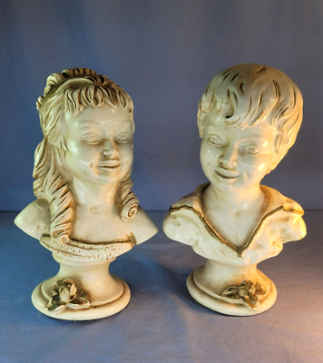 Boy & Girl Bust Sculpture Vintage 1960s Figurines Set of 2 | eBay