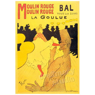 Moulin Rouge La Goulue FRIDGE MAGNET, Henri de Toulouse-Lautrec 1891