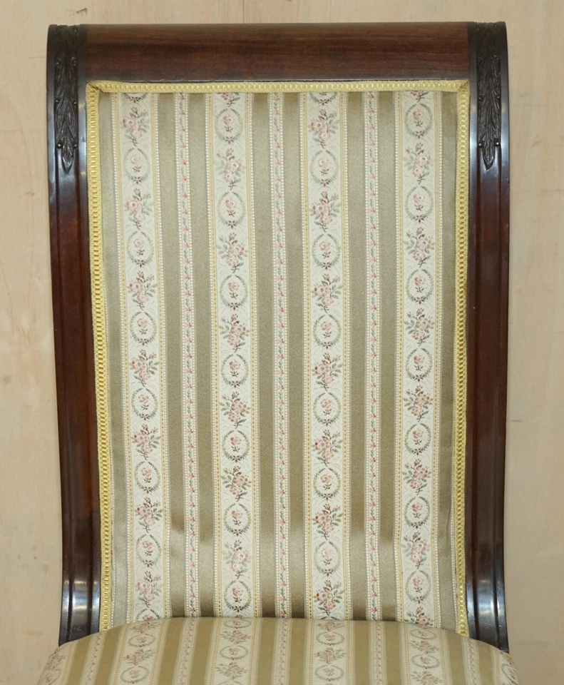 SEIS SILLAS TRONO COMEDOR SALÓN FRANCÉS 1880 CAOBA TALLADA A MANO ESFINGE ANTIGUO Foto 4 de 4