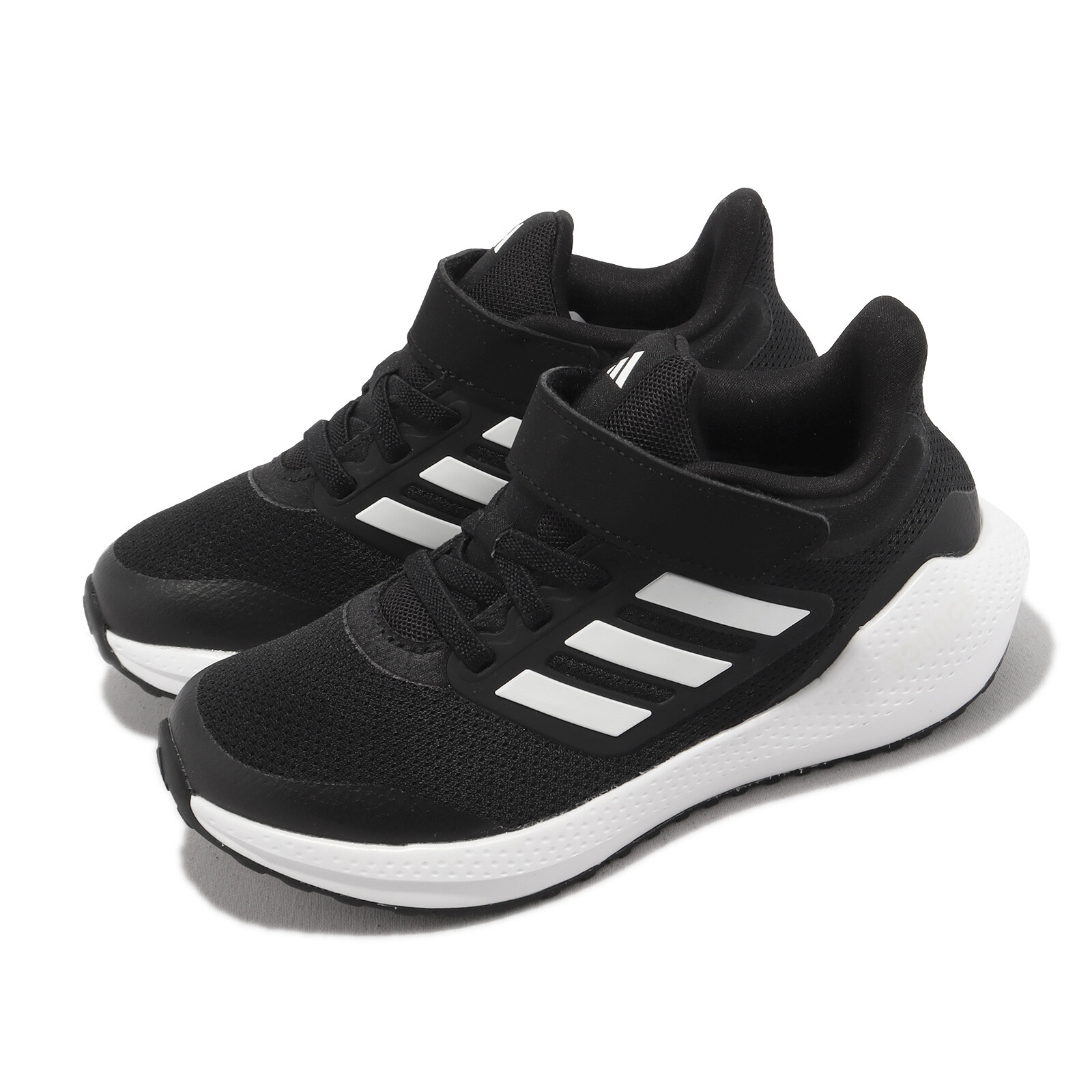 adidas Ultrabounce EL K Black White Kids Preschool Strap Running Shoes HQ1294 adidas Ultrabounce EL K Black White Kids Preschool Strap Running Shoes HQ1294