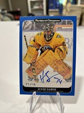 2023-24 Upper Deck Parkhurst Champions Blue Auto Juuse Saros #11/15 Autograph SP
