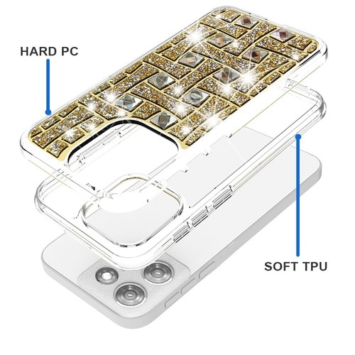 Coque téléphone pour Moto G Power 5G 2025 transparente scintillante bling hybride - Photo 19 sur 26