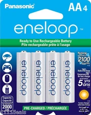 Panasonic Eneloop 4 Pk AA NiMH Rechargeable Batteries 2000mAh NEW made in JAPAN