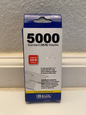Standard 26/6 Staples 5000 Per Box Chisel Point Home Office School