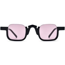 Square Sunglasses Reverse Half Rim Acetate Frame Polarized Stylish Sonnenbrillen