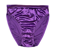 Ultra High Leg Satin Panty Purple L