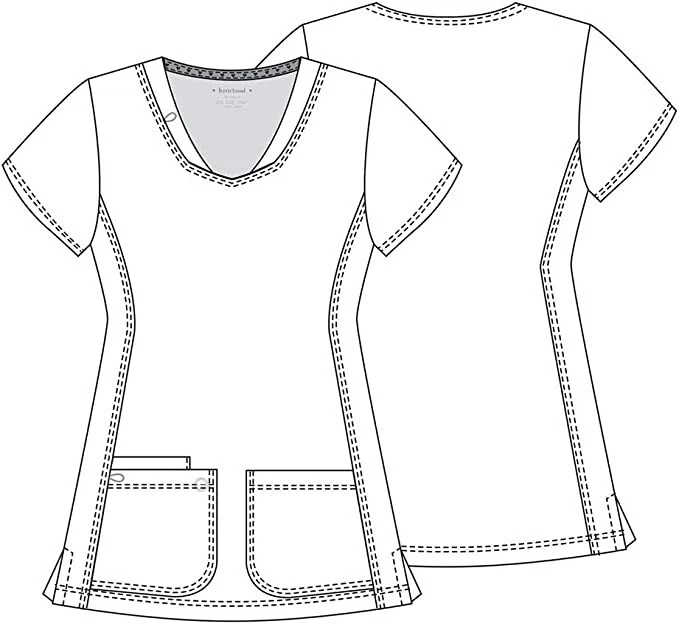 HeartSoul Women's Pitter-Pat Shaped V-Neck Scrub Top 20710 New W/Tag & HS Charm - Image 2 of 4
