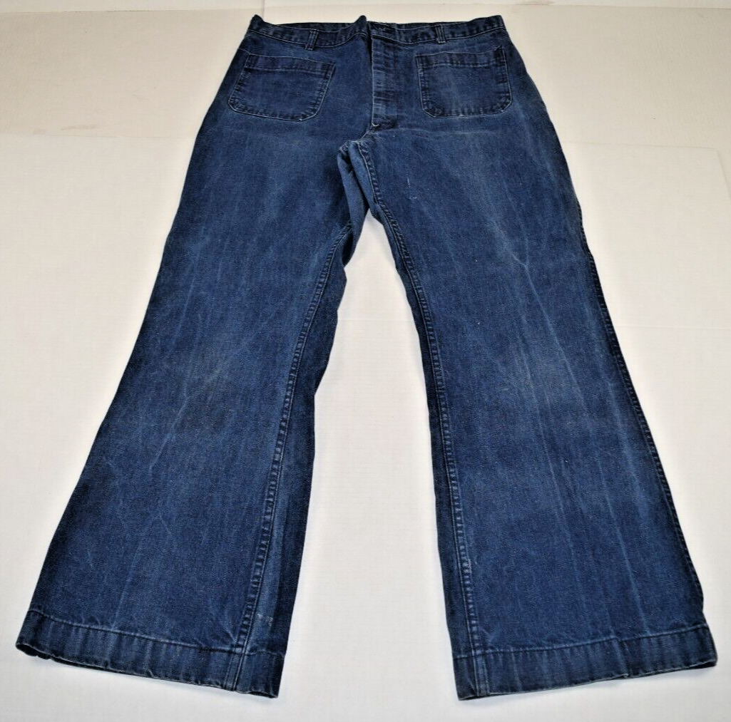 Vintage Navy Dungarees Military Issue Size XL 38 x 31 90s Blue
