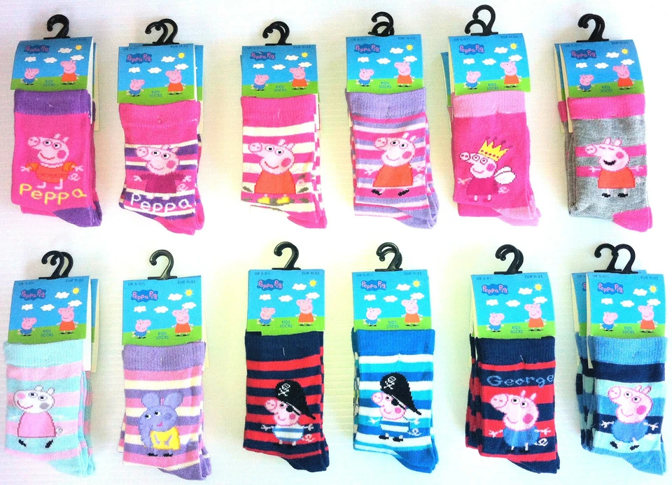 Peppa Pig Character Socks - Official Merchandise - Final Stock Offer - FREE P&P