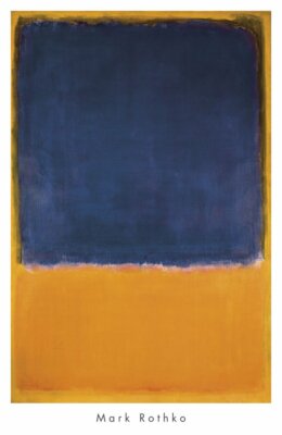 Untitled, 1950 by Mark Rothko Art Print Yellow Gold Blue Abstract Poster 26x40