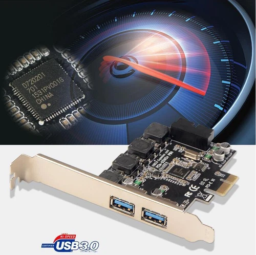 USB 3.0 2 Ports + 19 pin USB Header PCI-e Card Adapter PCI Express to 20 Pin
