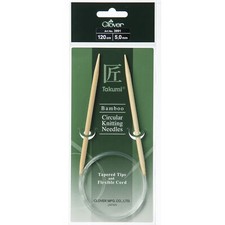 Clover Knitting Pins: Circular: Fixed: Takumi Bamboo: 120cm x 5.00mm 3