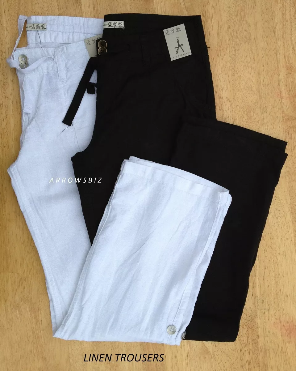 Linen trousers short best sale length