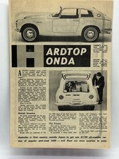 Original 1965 Vintage Ardtop Honda Car 2 Pages Of Magazine Modern Motor