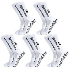 5 Pairs Grip Soccer Socks for Men Anti Slip Athletic Socks Non-Slip Sports Fo...