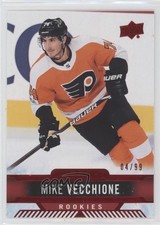 2017-18 Upper Deck Overtime Rookies Red Foil 4/99 Mike Vecchione #104 av1