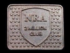 RJ01112 VINTAGE 1970s  NRA 2 MILLION CLUB  NAT'L RIFLE ASSOCIATION BELT BUCKLE