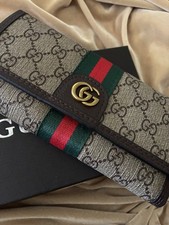 Gucci woman Wallet brown monogram gold logo Wallet