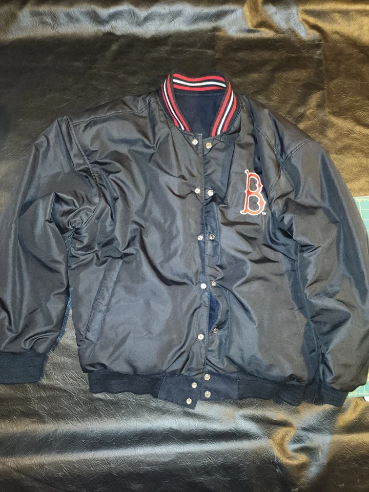 BOSTON RED SOX Chaqueta Vintage Reversible Manga Cuero Letterman VARSITY  Foto 4 de 4