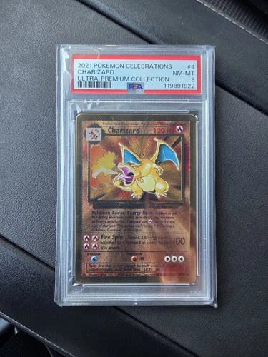 2021 Celebrations Ultra-Premium Collection Metal Charizard 4/102, PSA 8 NM-MT