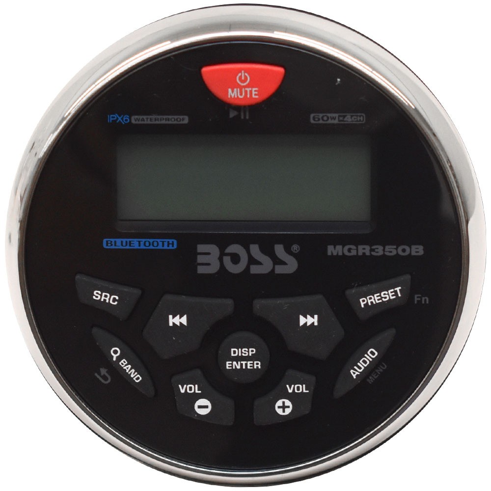 Boss Audio Boat Marine Receiver MGR350B | 3 1/2 Inch Gauge Style