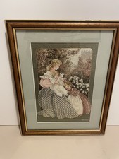 Completed Lavender & Lace "morning Song" Cross Stitch Framed