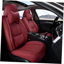 Front Seat Covers, 2 Pieces Universal Seat Covers for Cars, Front Pair Wine Red