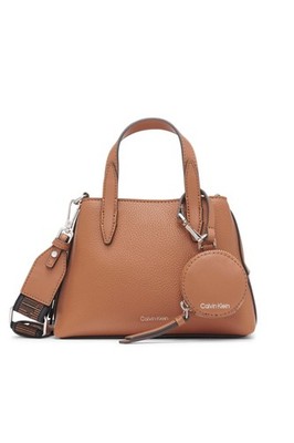 Calvin Klein Millie 2 in 1 Triple Compartment Mini Satchel One Size, Caramel