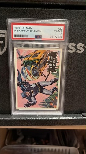 1966 Topps Batman Black Bat #37 A Trap for Batman — PSA 6