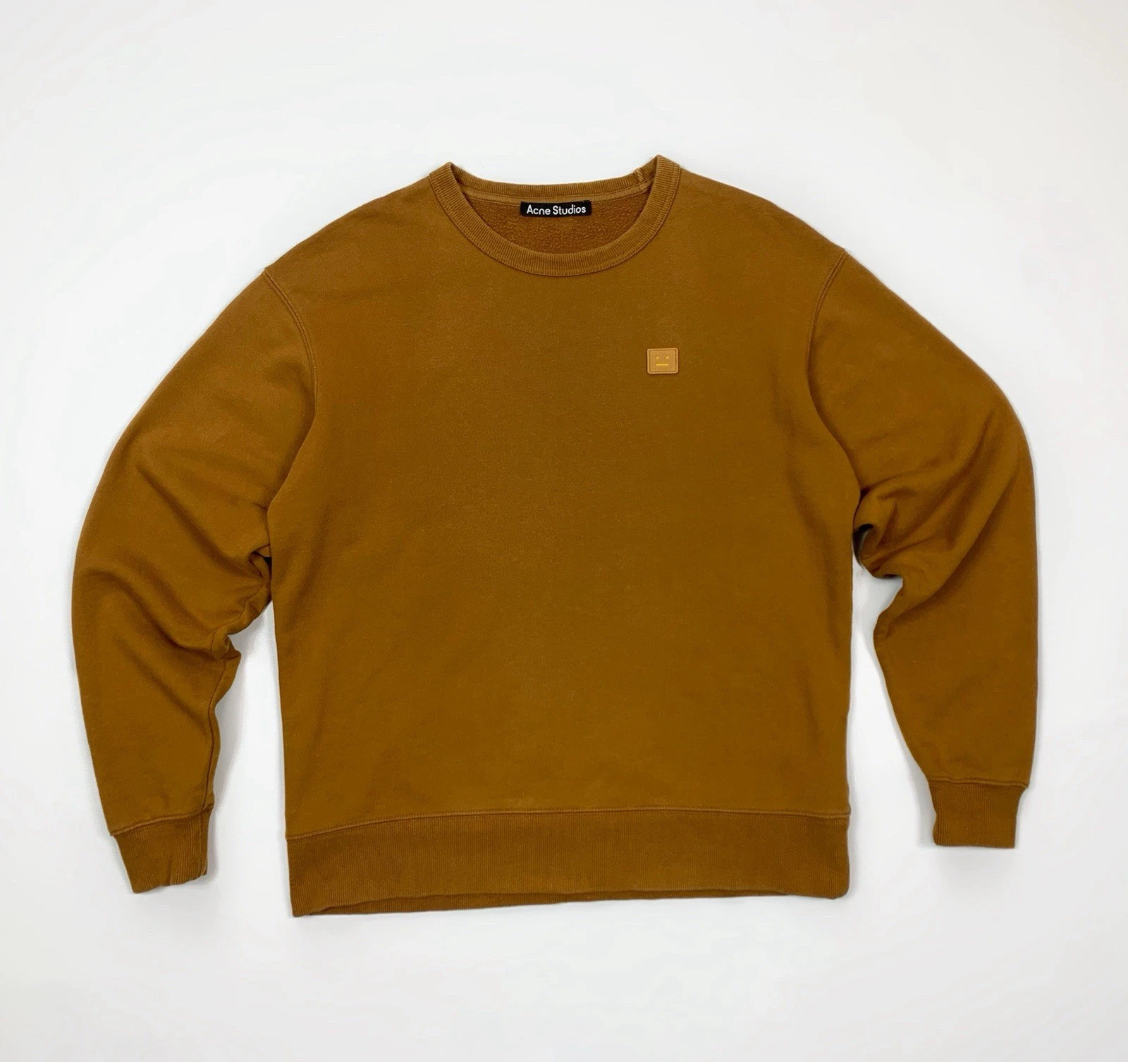 Felpa girocollo Acne Studios Fairview Face taglia S marrone