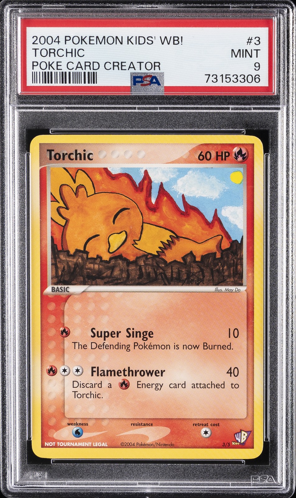 2004 POKEMON KIDS' WB! POKE CARD CREATOR #3 TORCHIC PSA 9