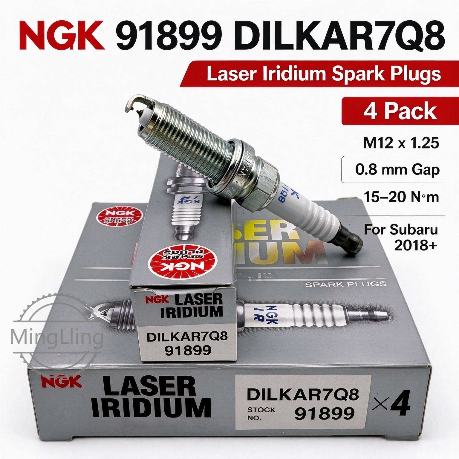 4 Pack NGK 91899 DILKAR7Q8 Spark Plugs Subaru Free Shipping