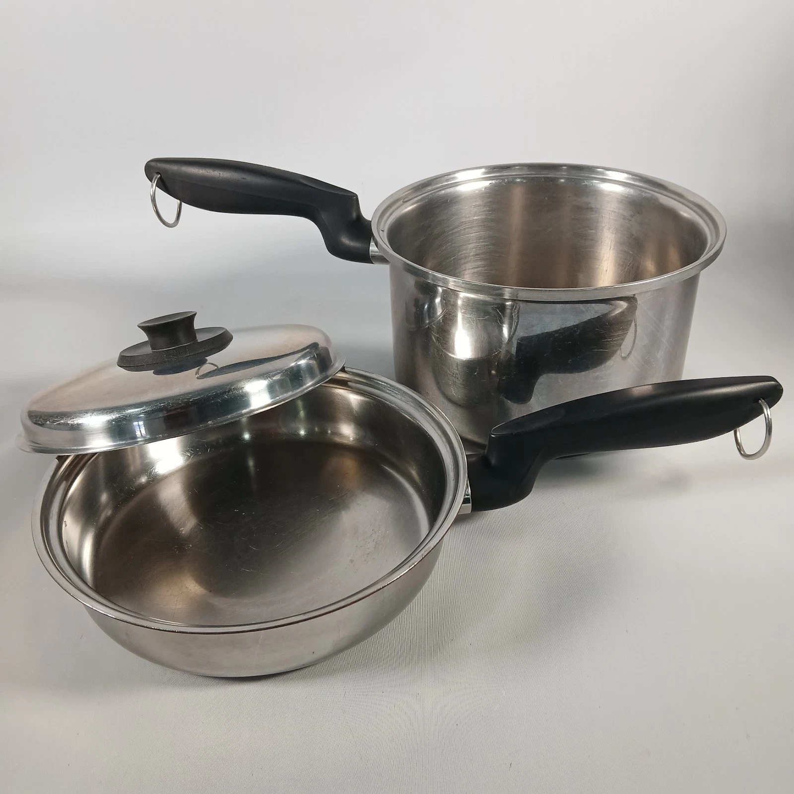 Vintage Deluxe Permanent Stainless Steel Multi-ply 2.5 qt sauce pan & 7" Fry Pan