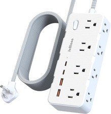 Power Strip Surge Protector - Multi Plug Outlet Adapter with 8 Widely...
