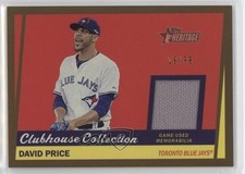 2016 Topps Heritage Clubhouse Collection Relics Gold 19/99 David Price 1p3t