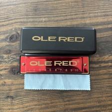 Ole Red Restaurant Bar Souvenir Harmonica Red Blake Shelton w/case Cloth