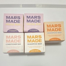 Mars Made Hair Care Bundle 5 Pc Rice Water Castor Oil Shampoo Bar Set New