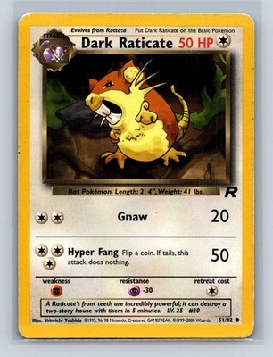 DARK RATICATE 51/82 C TEAM ROCKET POKEMON UNLIMITED MP