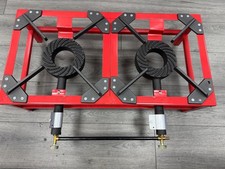 2 Key Heavy Duty Double Cast Iron LPG Gas Ring Burner Catering Outdoor Red