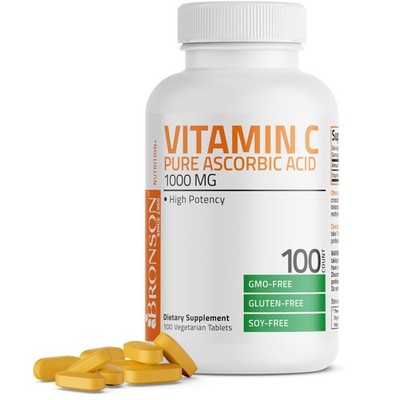 Bronson Vitamin C 1000mg Premium Non-GMO Ascorbic Acid 100 Count (Pack of 1)