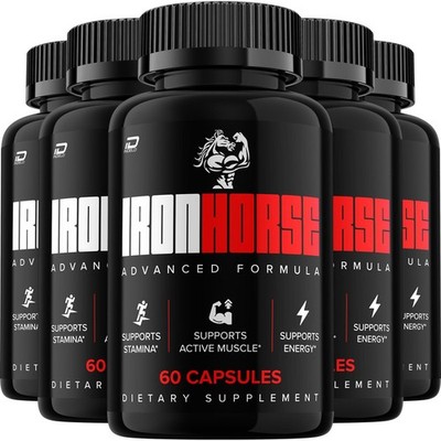 (5 Pack) Iron Horse for Men Capsules   IronHorse Vitamin Complex Pills, Energy