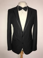 HUGO BOSS - Slim Fit BLACK Check WOOL DINNER SUIT - 40 Reg - W34 L31 - WORN ONCE