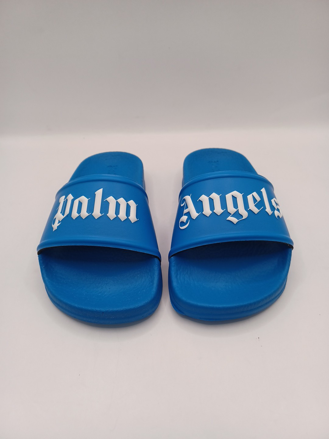 NEW Palm Angels Kids Logo Pool Slides - Blue White Size 11K 