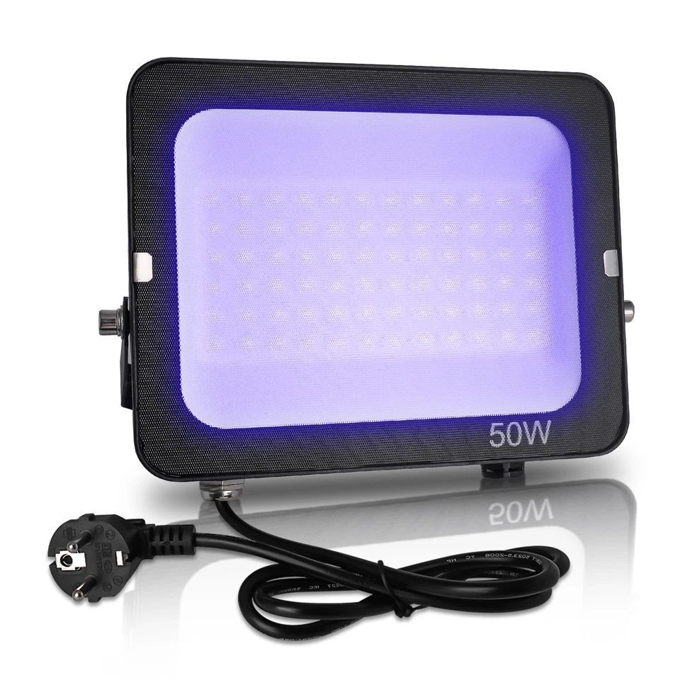 50W100W LED UV Schwarzlicht Strahler Fluter Wasserdicht Scheinwerfer Party Dekor